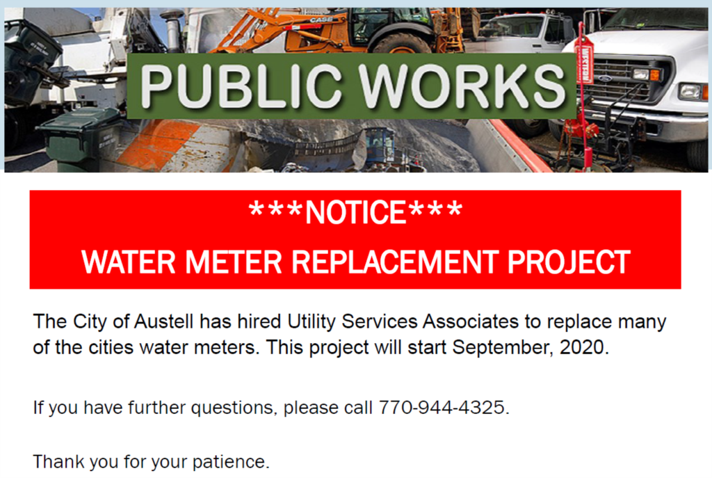 Notice: Water Meter Replacement Project